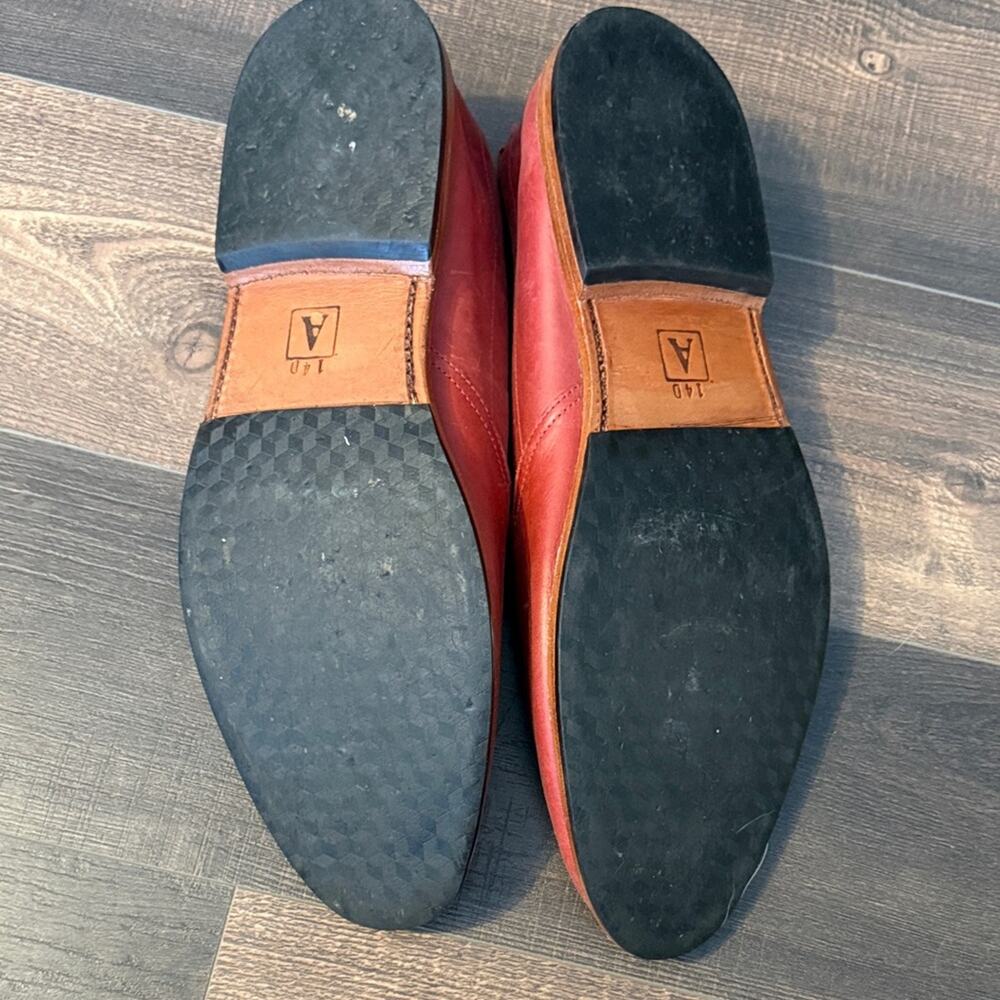 Adelente “The Viento” Pomegranate Leather Loafers - Picture 3 of 5